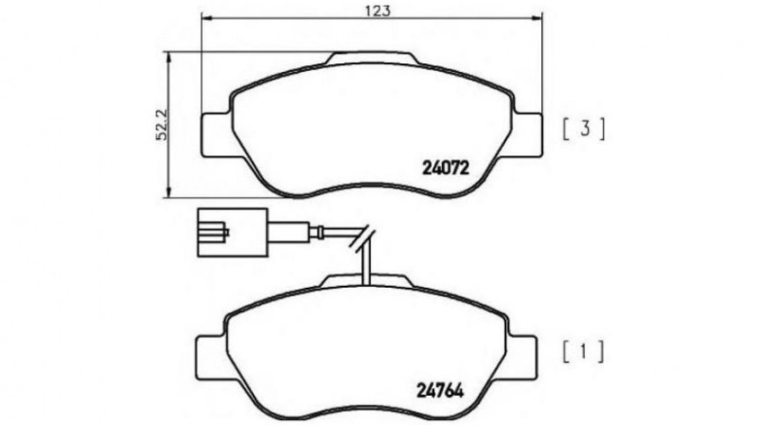 Set placute frana Fiat 500 C (312) 2009-2016 #2 05P1263