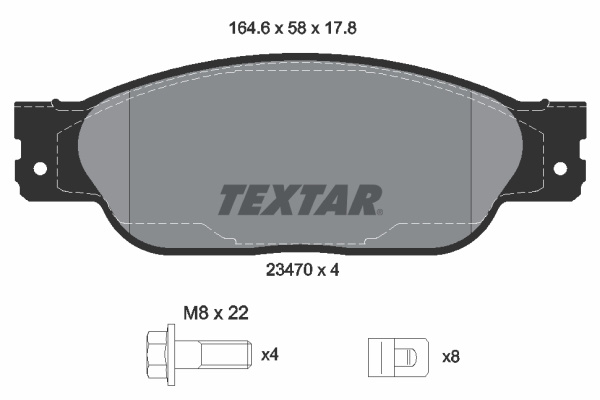 Set placute frana,frana disc (2347001 TEXTAR)