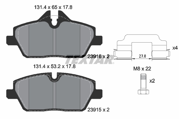Set placute frana,frana disc (2391601 TEXTAR)