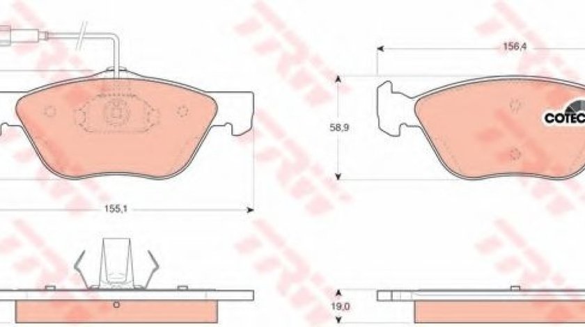 Set placute frana,frana disc ALFA ROMEO 147 (937) (2000 - 2010) TRW GDB1445 piesa NOUA