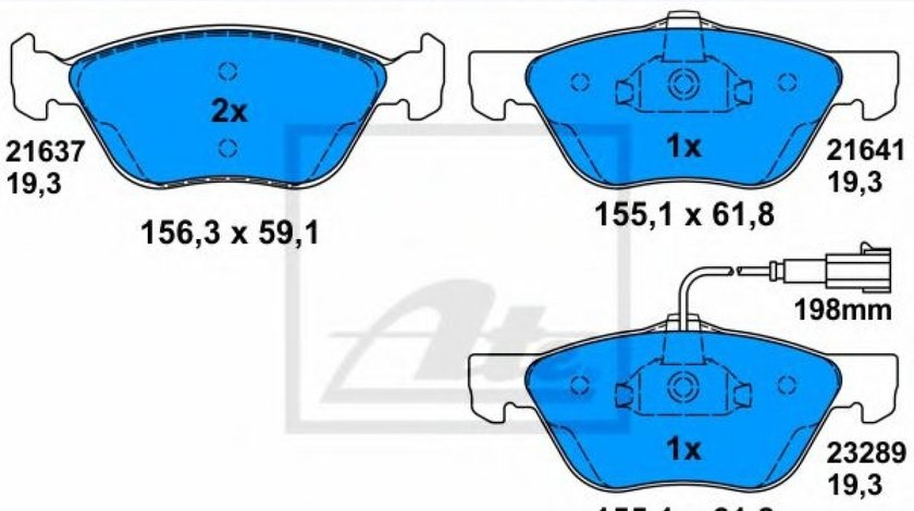 Set placute frana,frana disc ALFA ROMEO 147 (937) (2000 - 2010) ATE 13.0460-7140.2 piesa NOUA