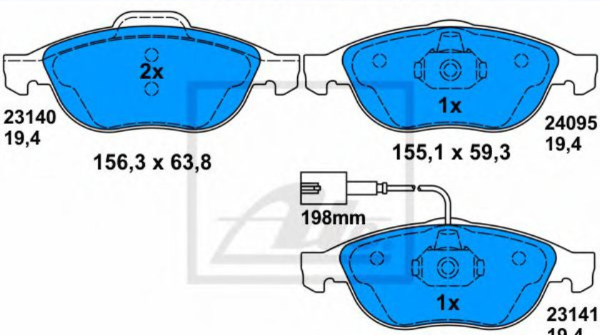 Set placute frana,frana disc ALFA ROMEO 147 (937) (2000 - 2010) ATE 13.0460-7139.2 piesa NOUA