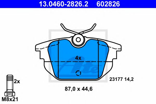 Set placute frana,frana disc ALFA ROMEO 155 (167) (1992 - 1997) ATE 13.0460-2826.2 piesa NOUA