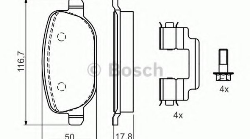 Set placute frana,frana disc ALFA ROMEO 159 (939) (2005 - 2011) BOSCH 0 986 424 775 piesa NOUA