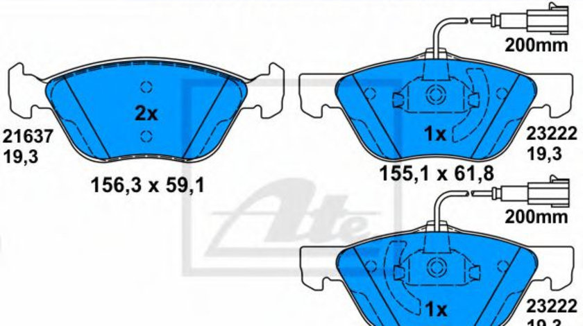 Set placute frana,frana disc ALFA ROMEO 166 (936) (1998 - 2007) ATE 13.0460-7112.2 piesa NOUA