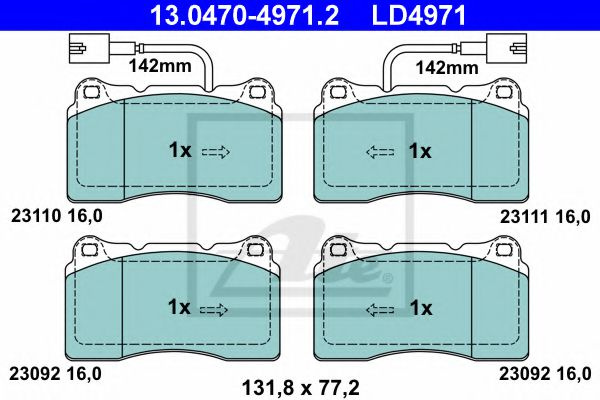 Set placute frana,frana disc ALFA ROMEO GIULIETTA (940) (2010 - 2016) ATE 13.0470-4971.2 piesa NOUA