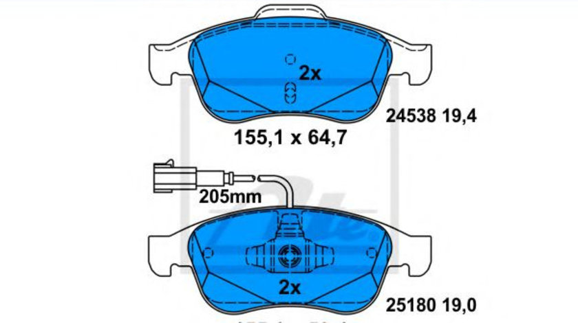 Set placute frana,frana disc ALFA ROMEO GIULIETTA (940) (2010 - 2016) ATE 13.0460-7273.2 piesa NOUA