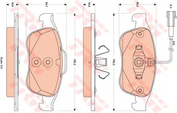 Set placute frana,frana disc ALFA ROMEO GIULIETTA (940) (2010 - 2016) TRW GDB1873 piesa NOUA