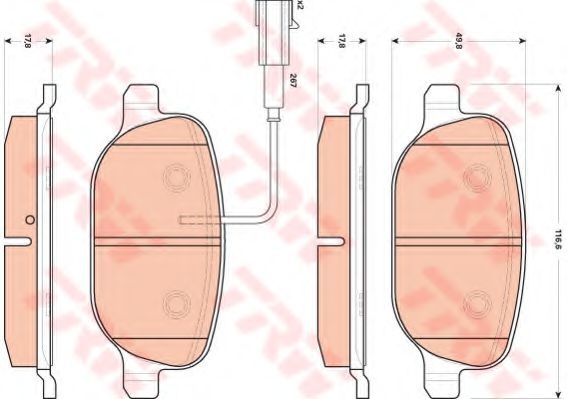 Set placute frana,frana disc ALFA ROMEO GIULIETTA (940) (2010 - 2016) TRW GDB1851 piesa NOUA