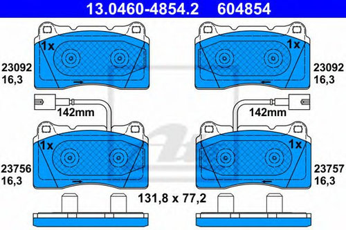 Set placute frana,frana disc ALFA ROMEO GIULIETTA (940) (2010 - 2016) ATE 13.0460-4854.2 piesa NOUA