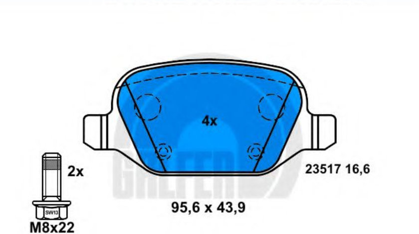 Set placute frana,frana disc ALFA ROMEO GT (937) (2003 - 2010) GALFER B1.G102-0568.2 piesa NOUA