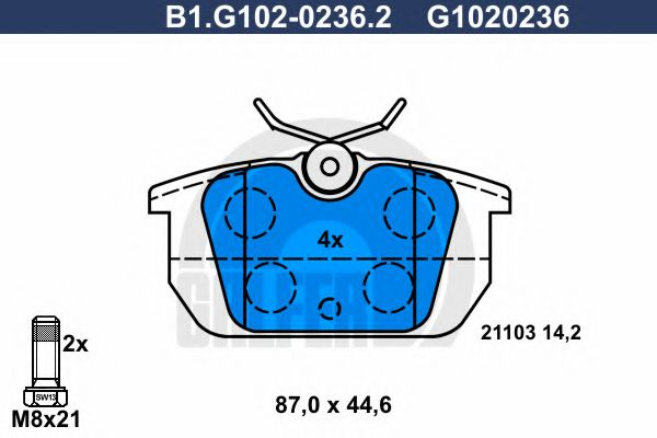 Set placute frana,frana disc ALFA ROMEO GTV (916C_) (1994 - 2005) GALFER B1.G102-0236.2 piesa NOUA