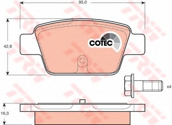 Set placute frana,frana disc ALFA ROMEO MITO (955) (2008 - 2016) TRW GDB1485 piesa NOUA