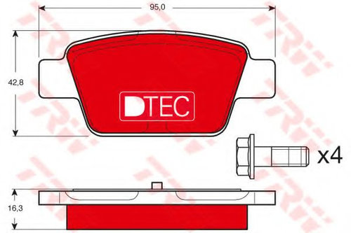 Set placute frana,frana disc ALFA ROMEO MITO (955) (2008 - 2016) TRW GDB1485DTE piesa NOUA