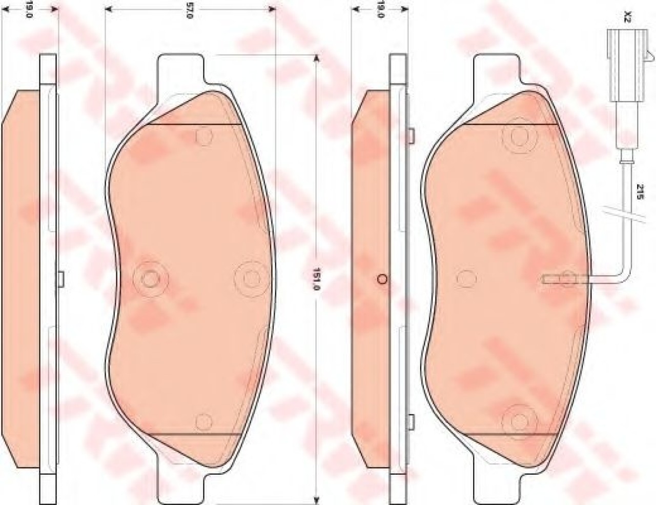 Set placute frana,frana disc ALFA ROMEO MITO (955) (2008 - 2016) TRW GDB1855 piesa NOUA