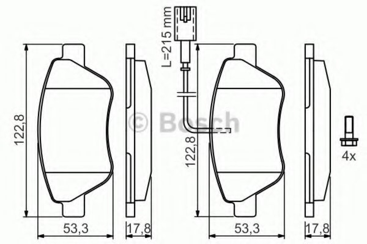 Set placute frana,frana disc ALFA ROMEO MITO (955) (2008 - 2016) BOSCH 0 986 424 597 piesa NOUA