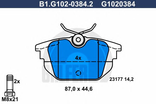 Set placute frana,frana disc ALFA ROMEO SPIDER (916_, 916S_) (1994 - 2005) GALFER B1.G102-0384.2 piesa NOUA
