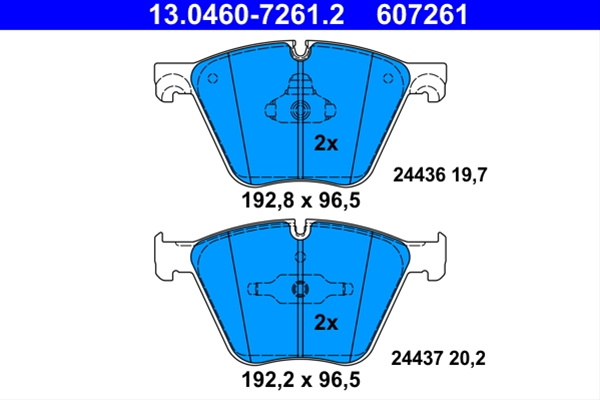 Set Placute Frana,frana Disc Ate Bmw 13.0460-7261.2