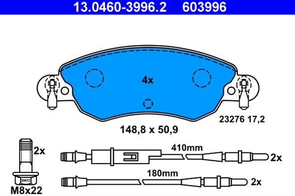 Set Placute Frana,frana Disc Ate Citroën 13.0460-3996.2
