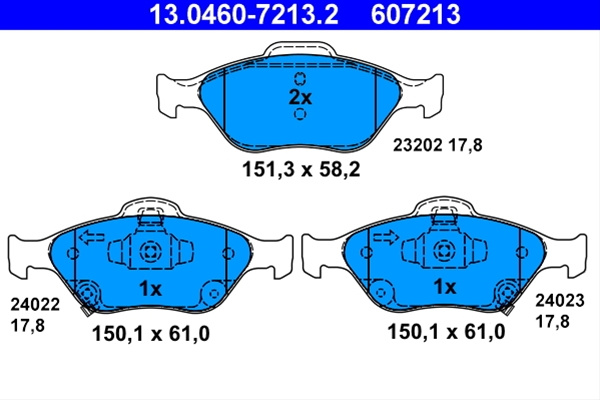 Set Placute Frana,frana Disc Ate Daihatsu 13.0460-7213.2