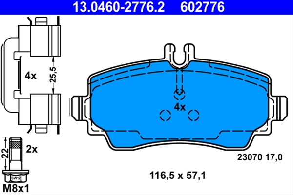 Set Placute Frana,frana Disc Ate Mercedes-Benz 13.0460-2776.2