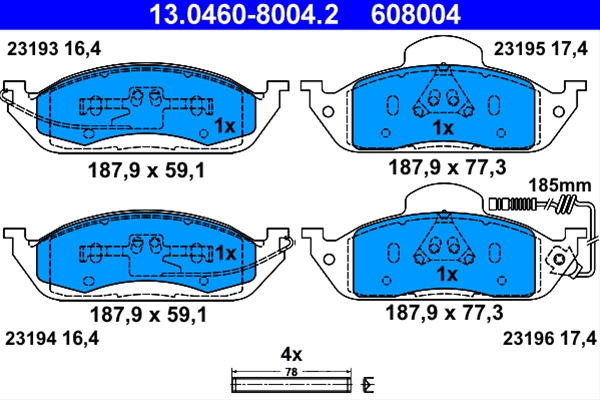 Set Placute Frana,frana Disc Ate Mercedes-Benz 13.0460-8004.2