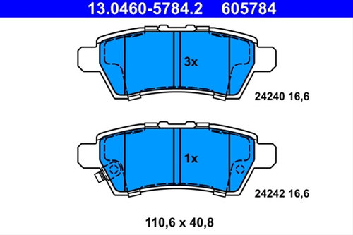Set Placute Frana,frana Disc Ate Nissan 13.0460-5784.2