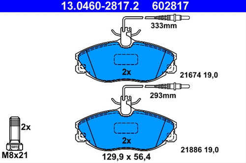Set Placute Frana,frana Disc Ate Peugeot 13.0460-2817.2