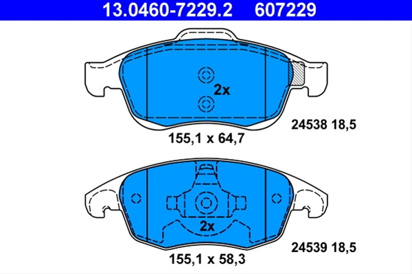 Set Placute Frana,frana Disc Ate Peugeot 13.0460-7229.2