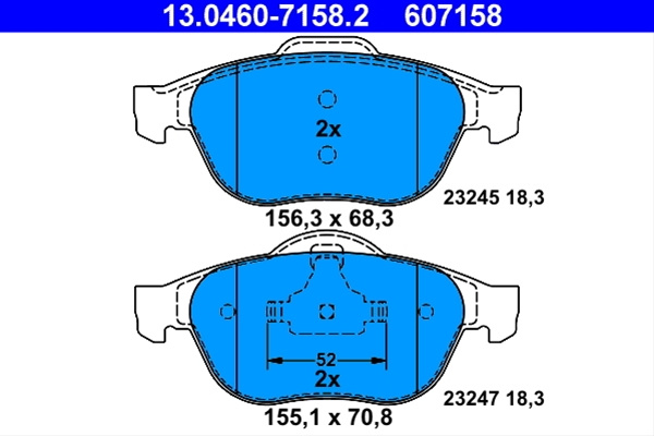 Set Placute Frana,frana Disc Ate Renault 13.0460-7158.2