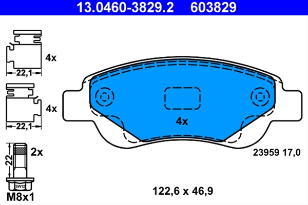 Set Placute Frana,frana Disc Ate Toyota 13.0460-3829.2