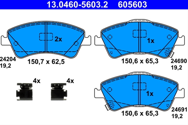 Set Placute Frana,frana Disc Ate Toyota 13.0460-5603.2