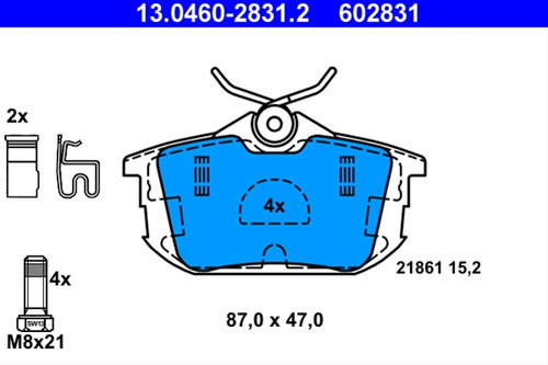 Set Placute Frana,frana Disc Ate Volvo 13.0460-2831.2
