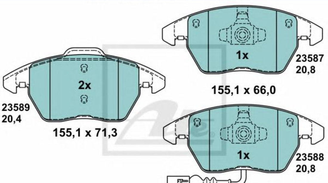 Set placute frana,frana disc AUDI A1 (8X1, 8XK, 8XF) (2010 - 2016) ATE 13.0470-7226.2 piesa NOUA