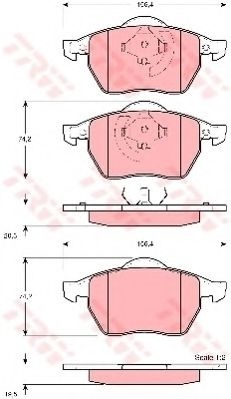 Set placute frana,frana disc AUDI A3 (8L1) (1996 - 2003) TRW GDB1275 piesa NOUA