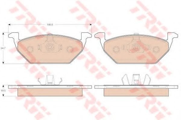 Set placute frana,frana disc AUDI A3 (8L1) (1996 - 2003) TRW GDB1984 piesa NOUA