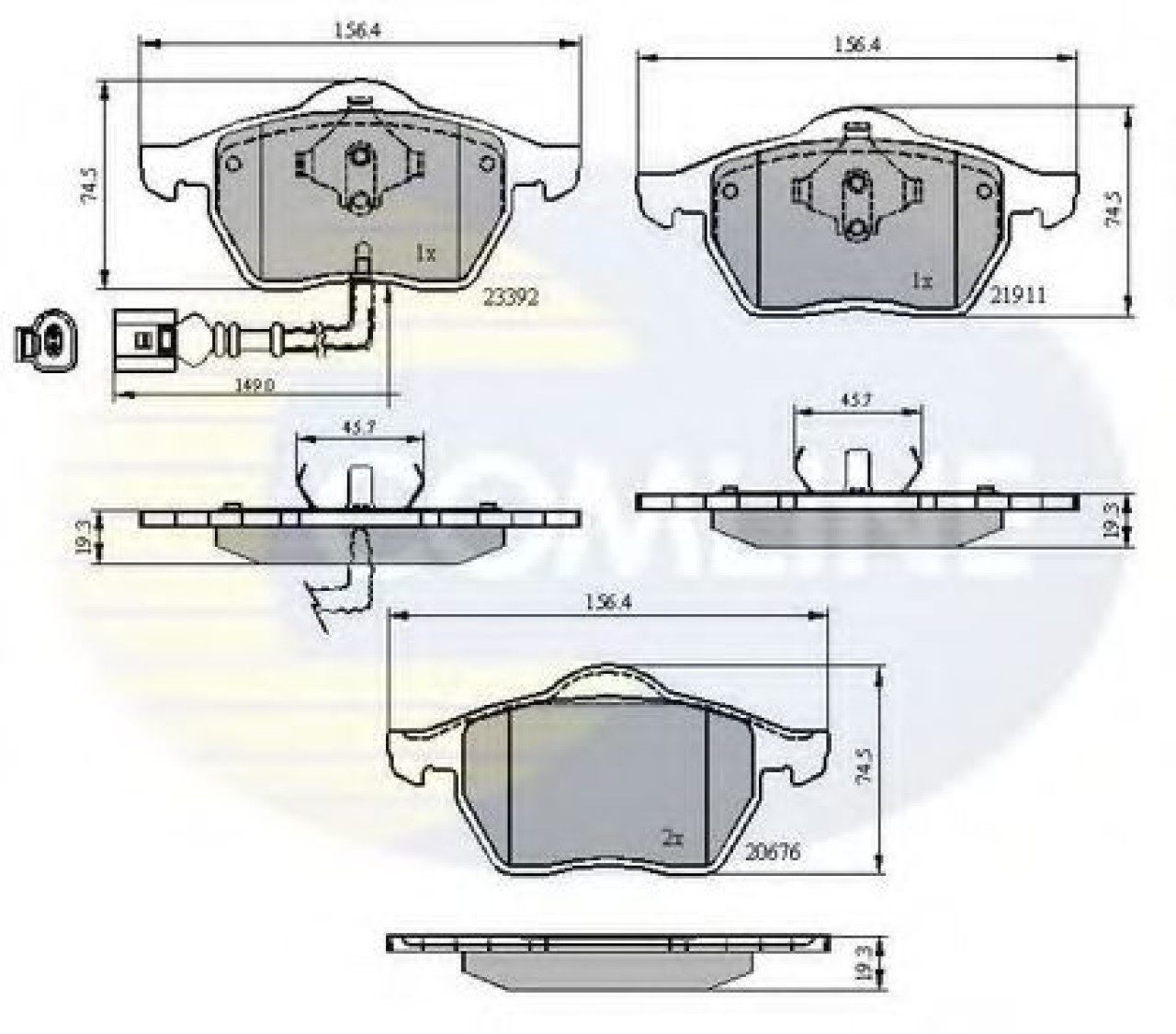 Set placute frana,frana disc AUDI A3 (8L1) (1996 - 2003) COMLINE CBP11111 piesa NOUA