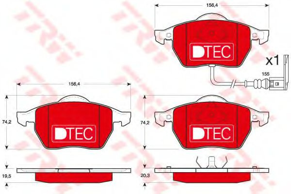Set placute frana,frana disc AUDI A3 (8L1) (1996 - 2003) TRW GDB1403DTE piesa NOUA