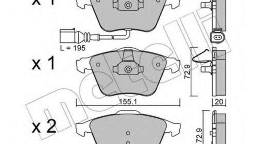 Set placute frana,frana disc AUDI A3 (8P1) (2003 - 2012) METELLI 22-0549-4 piesa NOUA