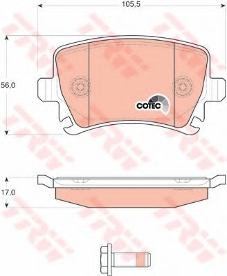 Set placute frana,frana disc AUDI A3 (8P1) (2003 - 2012) TRW GDB1622 piesa NOUA