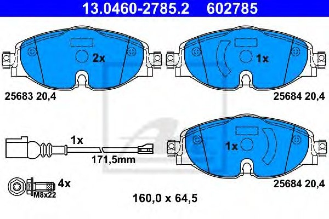 Set placute frana,frana disc AUDI A3 Cabriolet (8V7) (2013 - 2016) ATE 13.0460-2785.2 piesa NOUA
