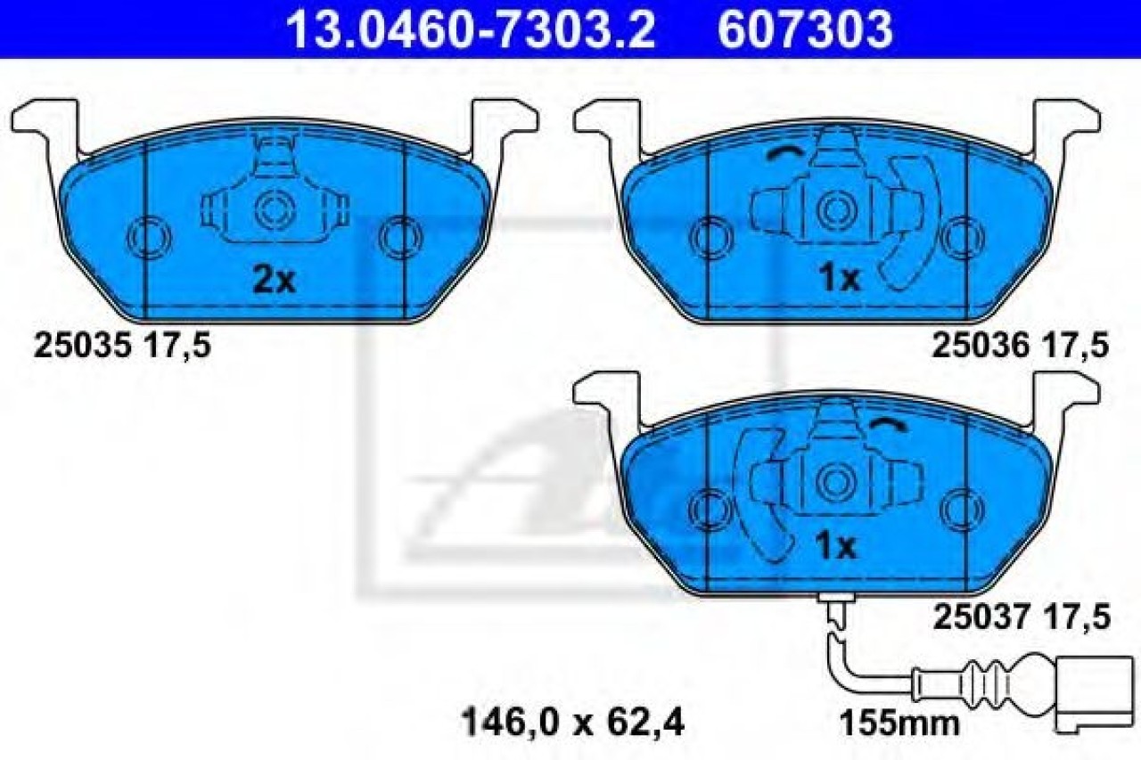 Set placute frana,frana disc AUDI A3 Limousine (8VS) (2013 - 2016) ATE 13.0460-7303.2 piesa NOUA