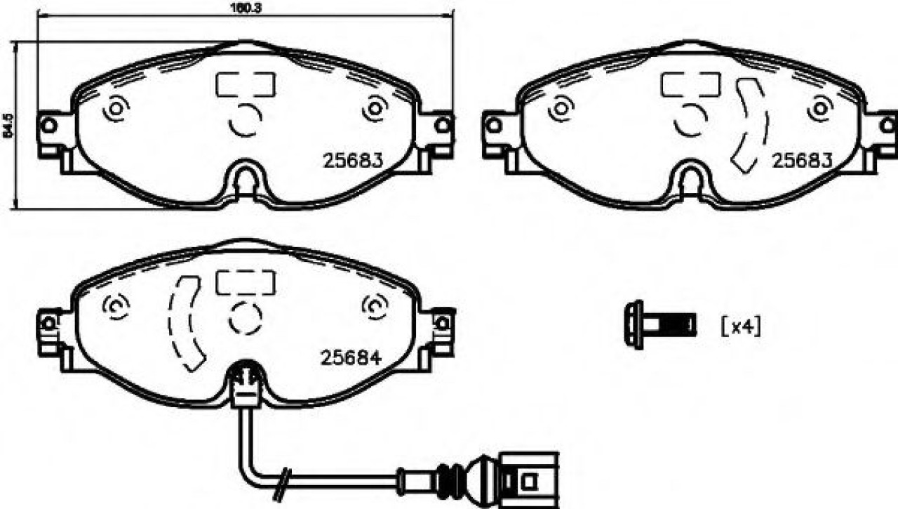 Set placute frana,frana disc AUDI A3 Sportback (8VA) (2012 - 2016) TEXTAR 2568301 piesa NOUA