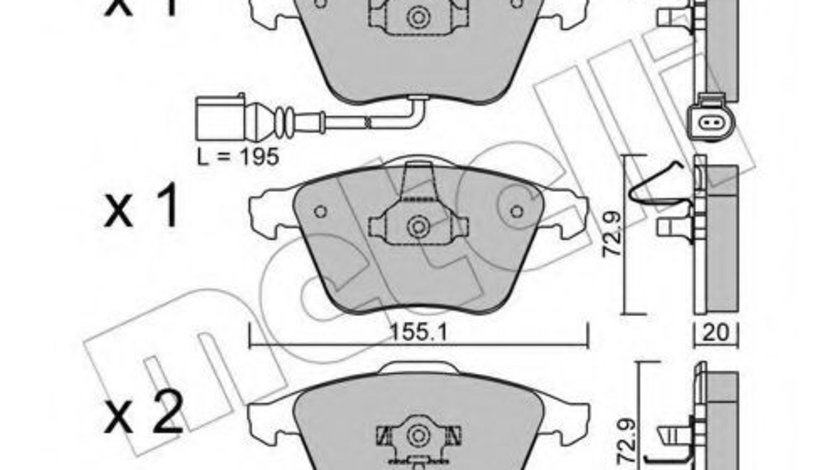 Set placute frana,frana disc AUDI A3 Sportback (8PA) (2004 - 2013) METELLI 22-0549-2 piesa NOUA