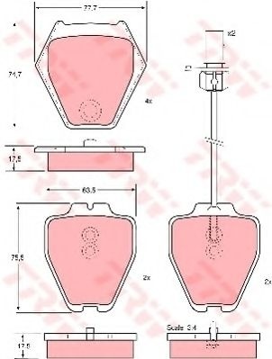 Set placute frana,frana disc AUDI A4 (8D2, B5) (1994 - 2001) TRW GDB1381 piesa NOUA