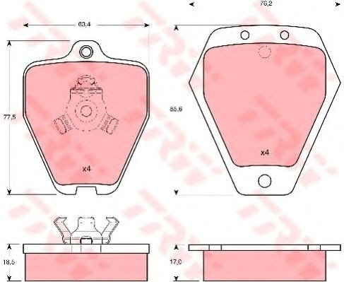 Set placute frana,frana disc AUDI A4 (8D2, B5) (1994 - 2001) TRW GDB1323 piesa NOUA