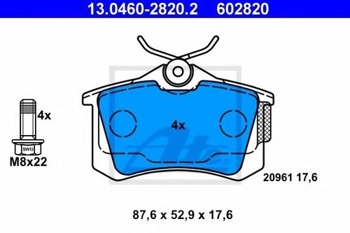 Set placute frana,frana disc AUDI A4 (8E2, B6) (2000 - 2004) ATE 13.0460-2820.2 piesa NOUA