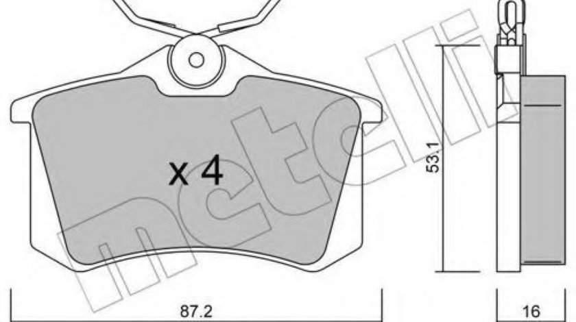 Set placute frana,frana disc AUDI A4 (8EC, B7) (2004 - 2008) METELLI 22-0100-2 piesa NOUA