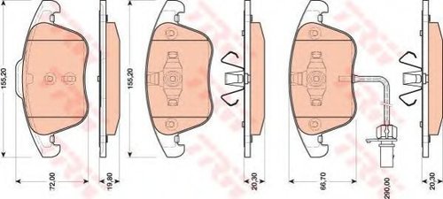 Set placute frana,frana disc AUDI A4 (8K2, B8) (2007 - 2015) TRW GDB1814 piesa NOUA