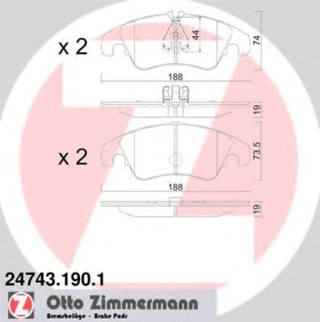 Set placute frana,frana disc AUDI A4 (8K2, B8) (2007 - 2015) ZIMMERMANN 24743.190.1 piesa NOUA
